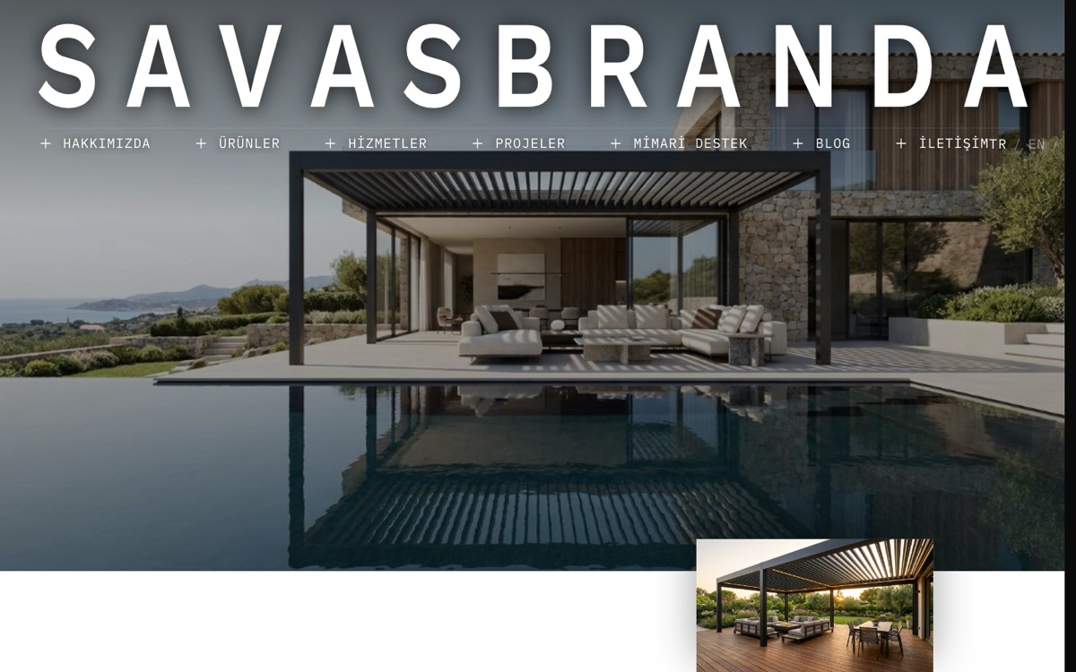 Screenshot der Website Savaş Branda